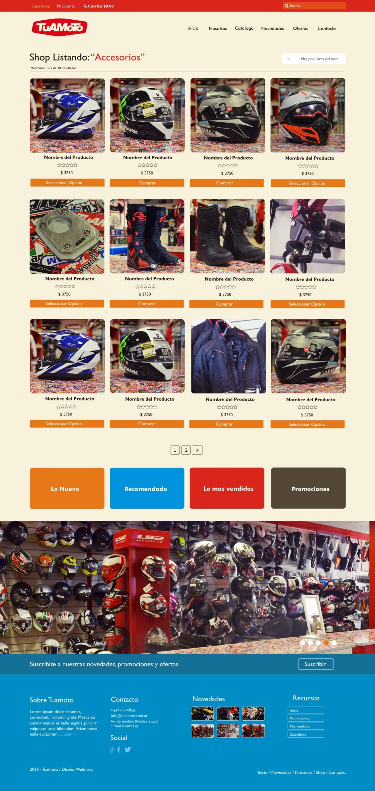 Diseño Web a medida y Shop «TUAMOTO»